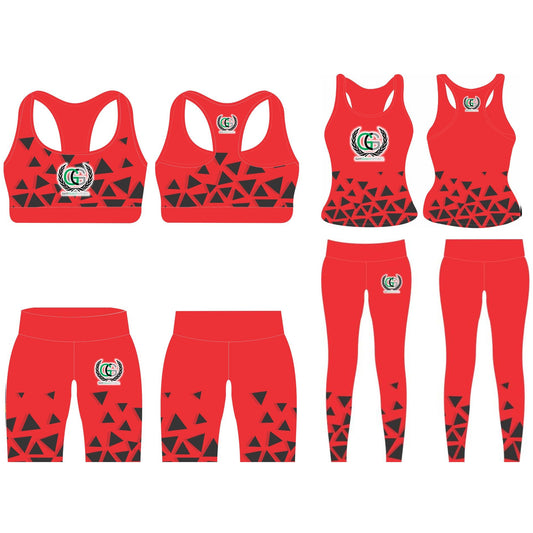 GotGoalz 4 Piece Red and Black High Waist Set Clearance