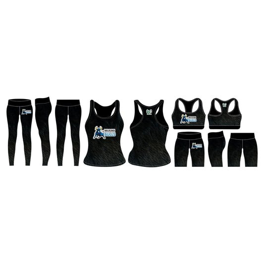 MNW Bulls Black High Waist 4 Piece Set (PRE-ORDER)