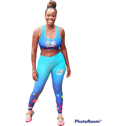 MNW Bulls Leggings (Blue and Gold High Waist)