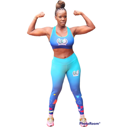 MNW Bulls Sports Bra (Blue and Gold)