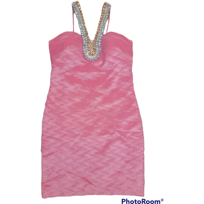 Pink Dress with Crystal Embellishment