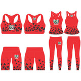 GotGoalz 4 Piece Red and Black High Waist Set Clearance