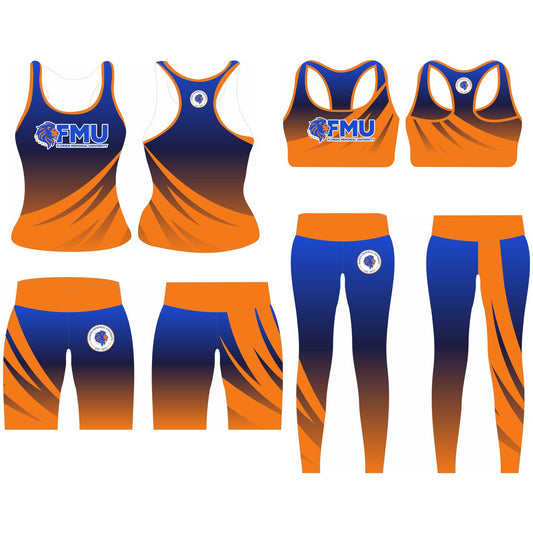 FMU 4 Piece Set Black and Blue High Waist (PRE-ORDER)